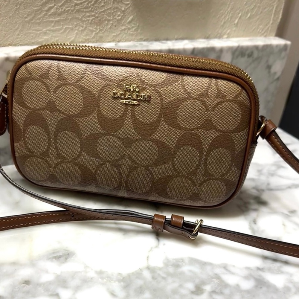 Coach Brown Crossbody Bag with Signature Design